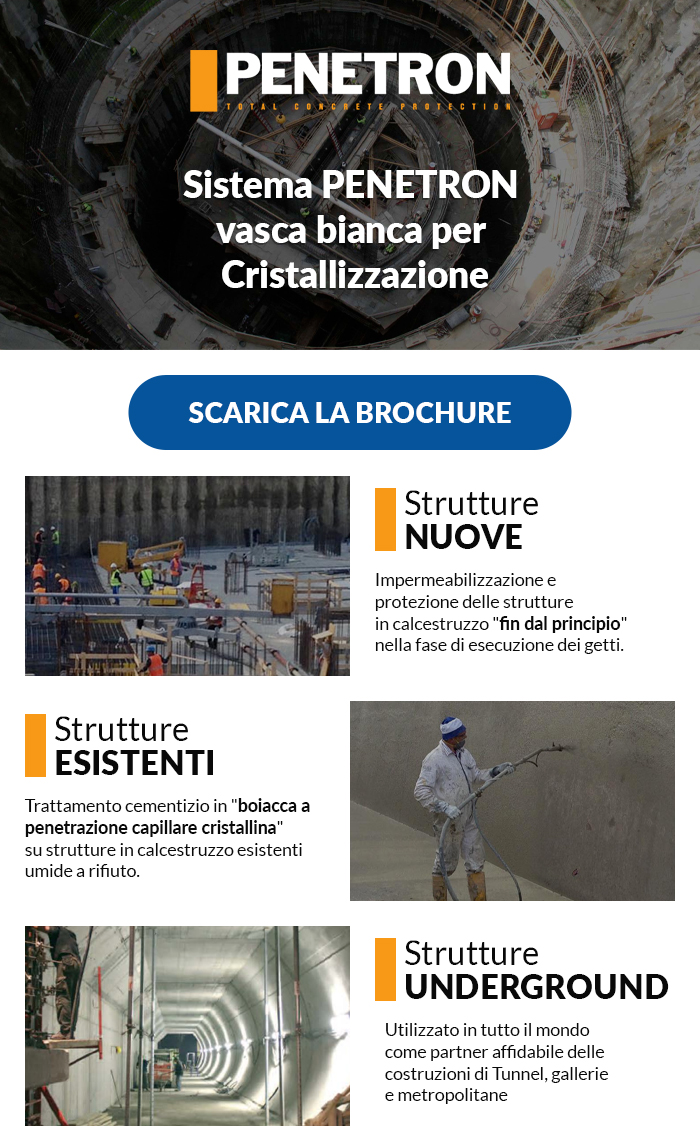 Sistema PENETRON vasca bianca per Cristallizzazione