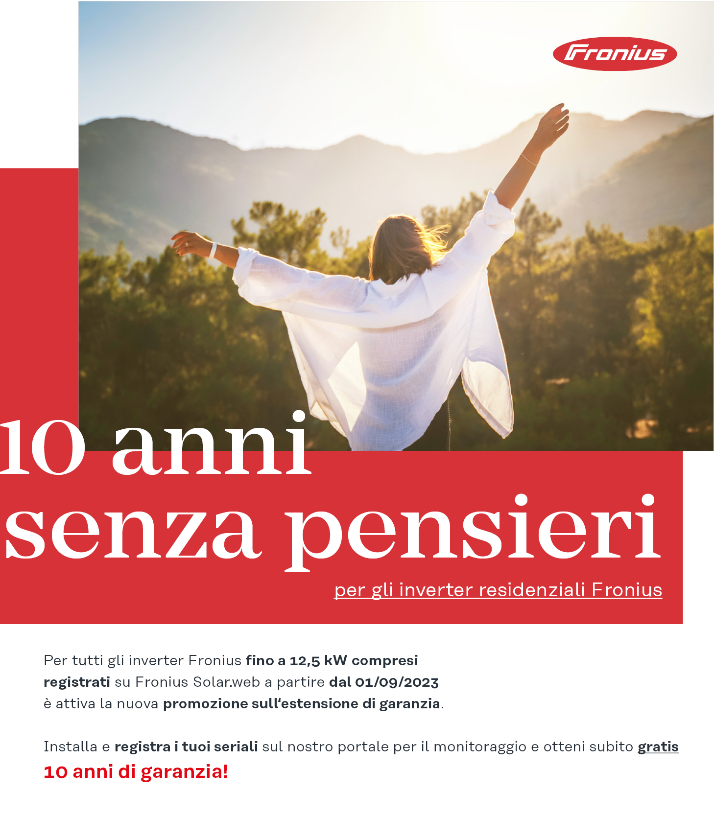 Novità Fronius: 10 anni di garanzia in promozione 🔥