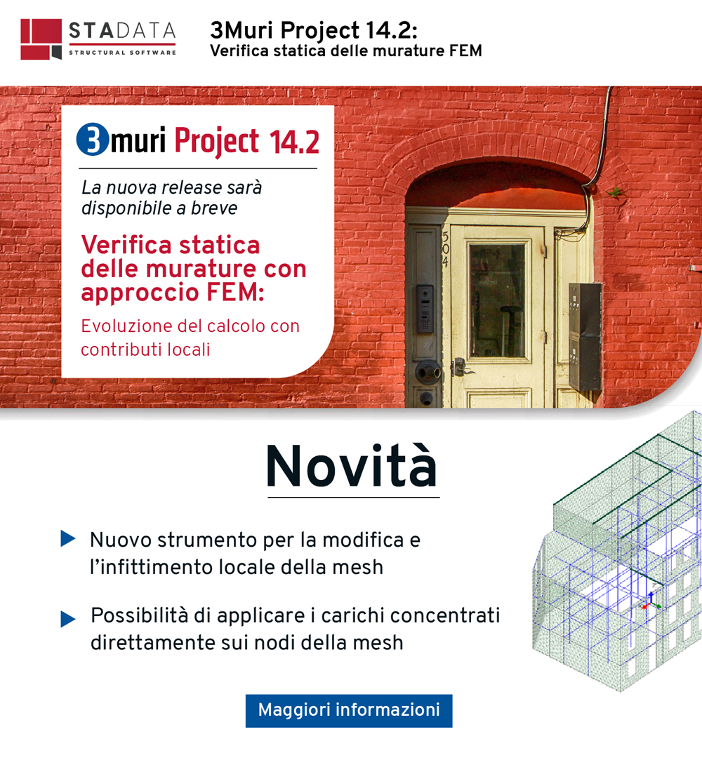 3Muri Project 14.2: verifica statica delle murature FEM