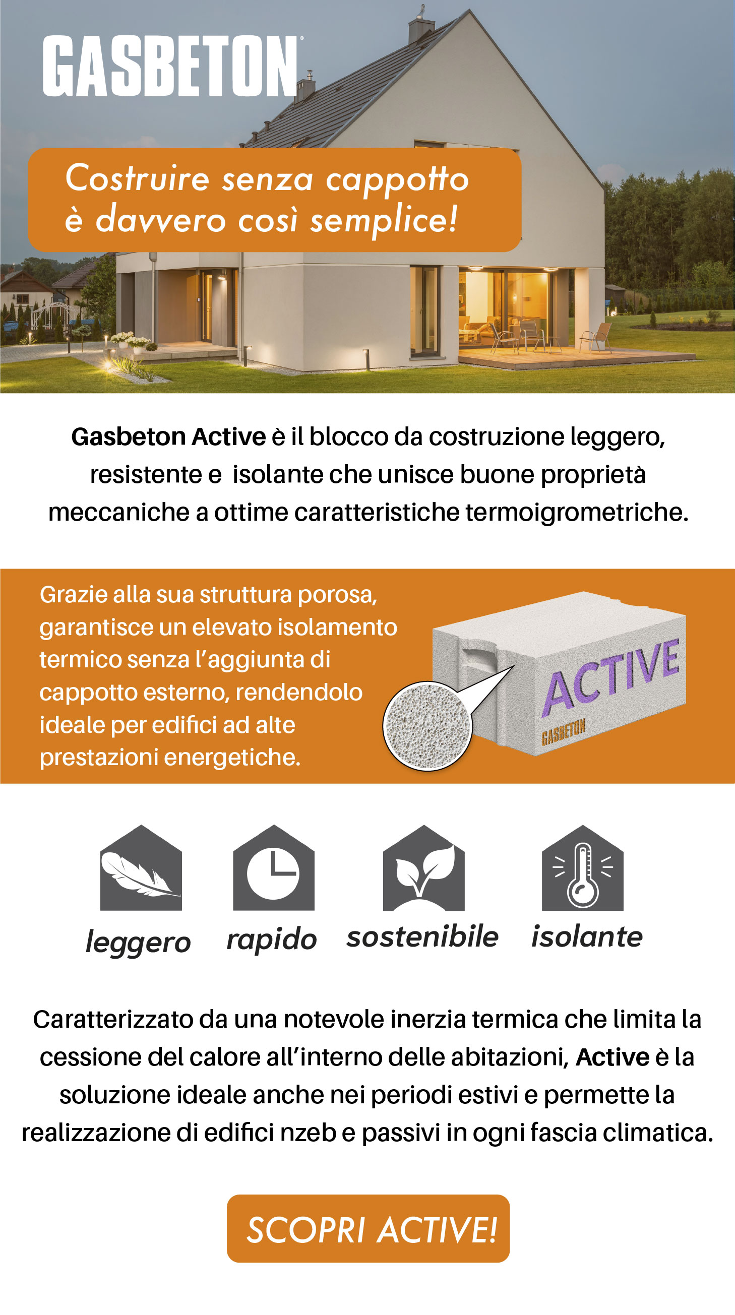 Costruire senza cappotto con Gasbeton active! 