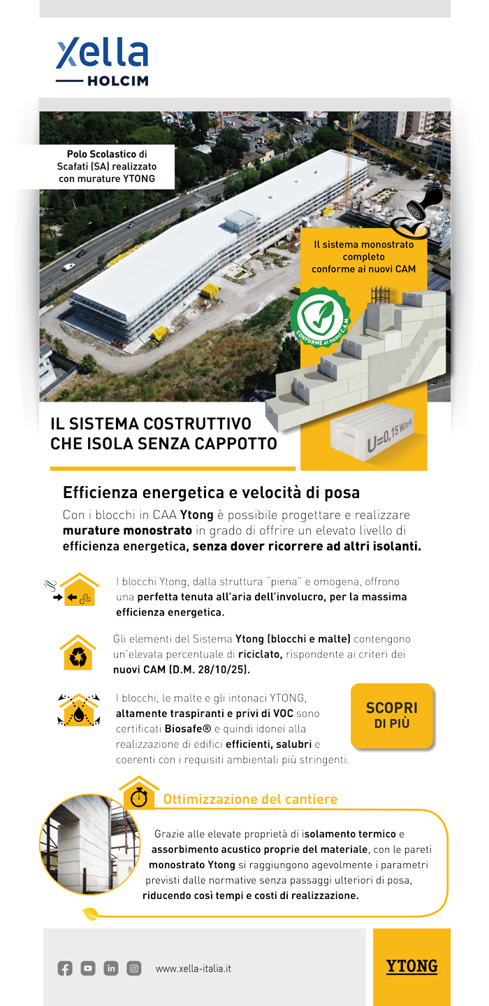 Ytong: il sistema costruttivo monostrato conforme ai nuovi CAM